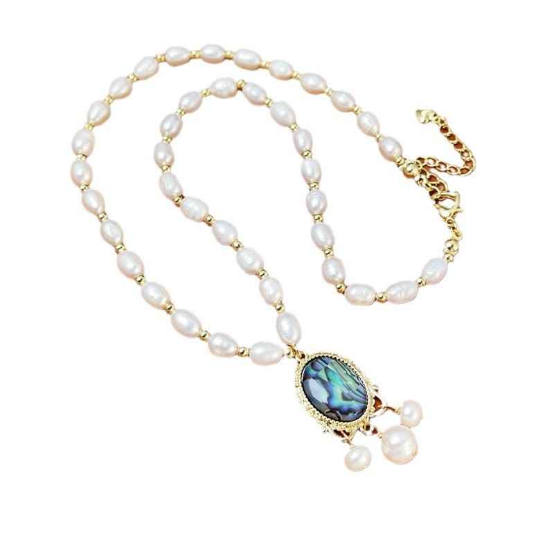 Freshwater Pearl Abalone Shell Necklace Fashion