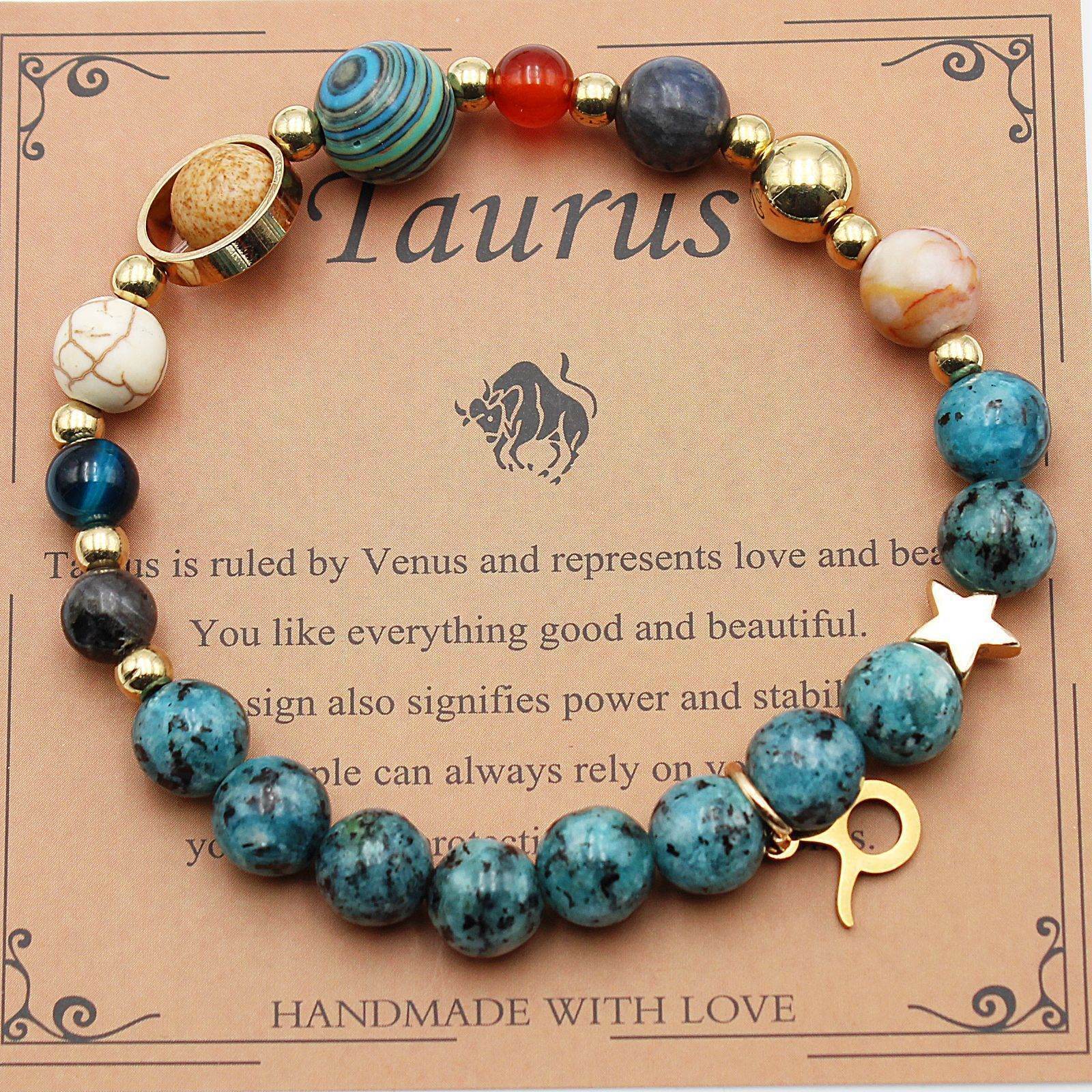 Taurur Hemp Stone Eight Planets 12 Constellation Bracelet Natural Stone Hemp Stone b88f6f61-641a-4f68-b0a8-874c8ad6c3a8