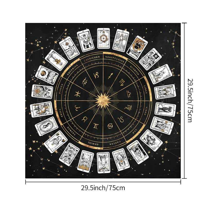 Tarot Tablecloth Board Game Decorative Cloth Have Your Power Mandala Moon Phase Floral Butterfly Tablecloth