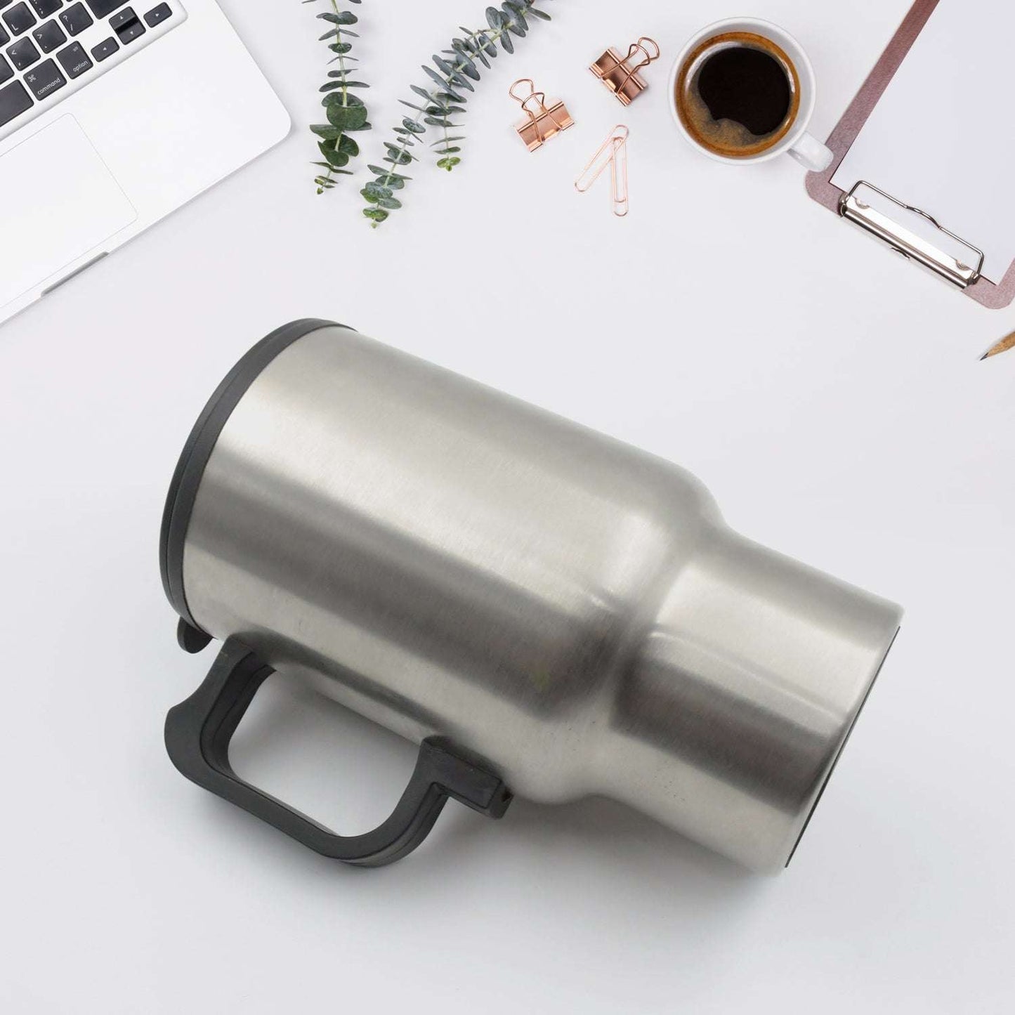 551 -12v Car Charging Electric Kettle Mug (Silver) - BOSS MANGO