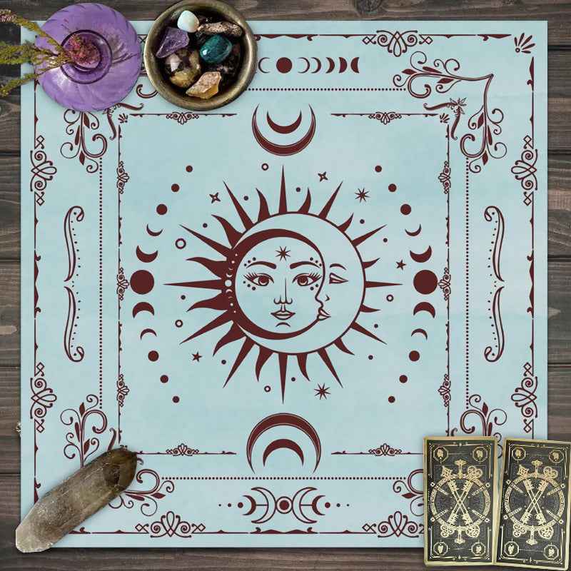 Tarot Tablecloth Board Game Decorative Cloth Have Your Power Mandala Moon Phase Floral Butterfly Tablecloth