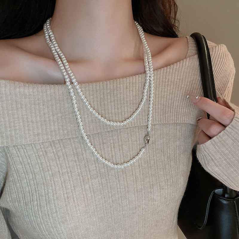 Irregular Long Pearl Necklace Niche