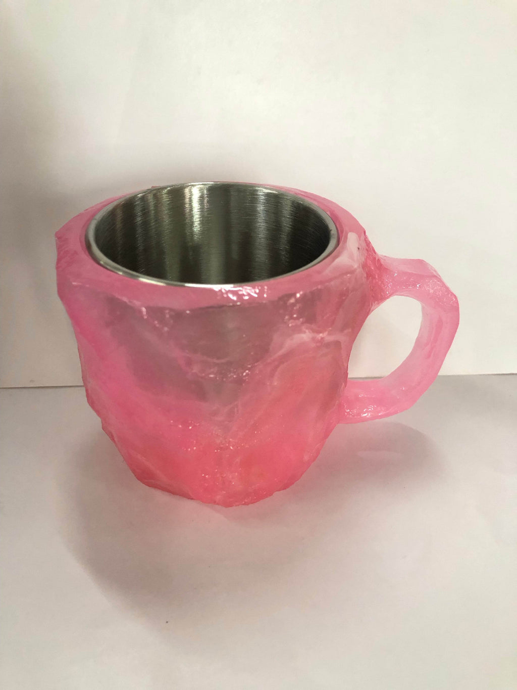 Pink 10cm High Flat mouthed inner liner 400ml Resin Mineral Crystal Coffee Mugs With Handles Elegant Fake Mineral Crystal Cup For Workplace Home Decor Christmas Gift Kitchen Gadgets d54fc4c0-2b5a-435e-b6f0-e6c18d8da18f Print Material