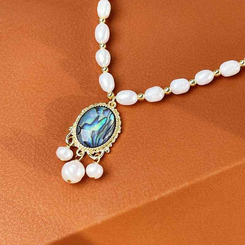 Freshwater Pearl Abalone Shell Necklace Fashion