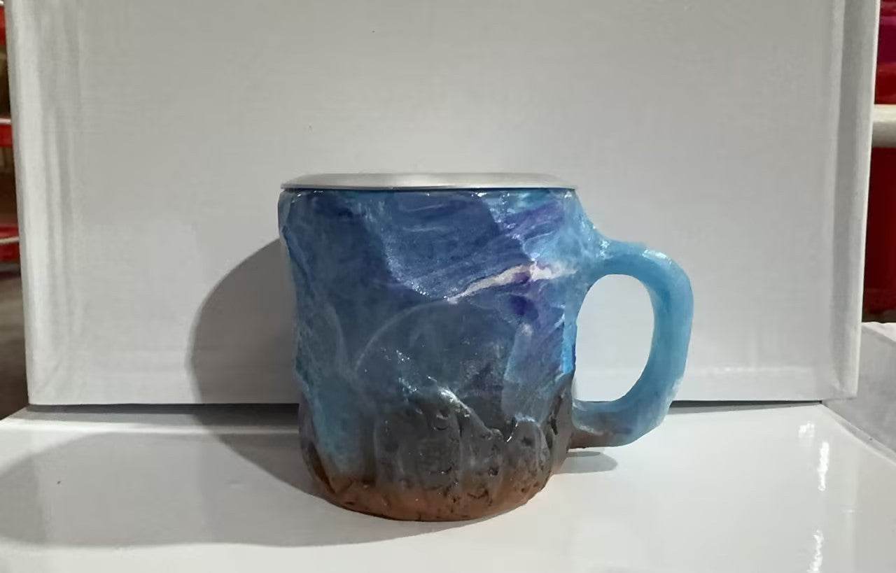 BZ013 10cm High Flat mouthed inner liner 400ml Resin Mineral Crystal Coffee Mugs With Handles Elegant Fake Mineral Crystal Cup For Workplace Home Decor Christmas Gift Kitchen Gadgets dabce46f-904a-4ed5-9c05-2b24c2108ef4 Print Material