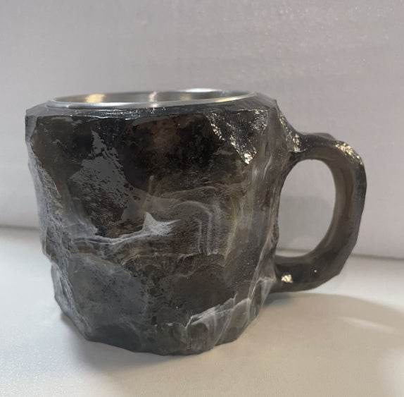 Gray 10cm High Flat mouthed inner liner 400ml Resin Mineral Crystal Coffee Mugs With Handles Elegant Fake Mineral Crystal Cup For Workplace Home Decor Christmas Gift Kitchen Gadgets e6a1b9cd-5613-4102-b449-7a3e8244b6fe Print Material