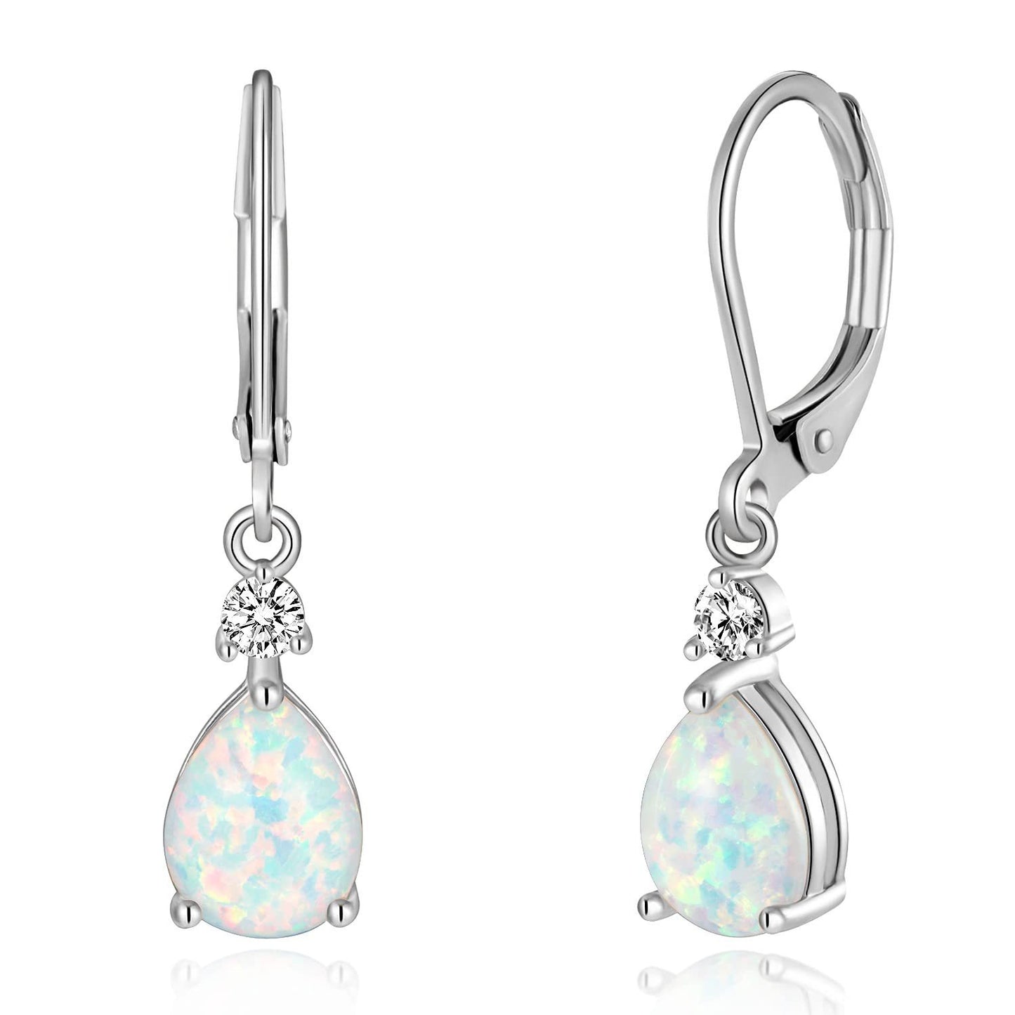 White Opal Drop Opal Earrings - BOSS MANGO