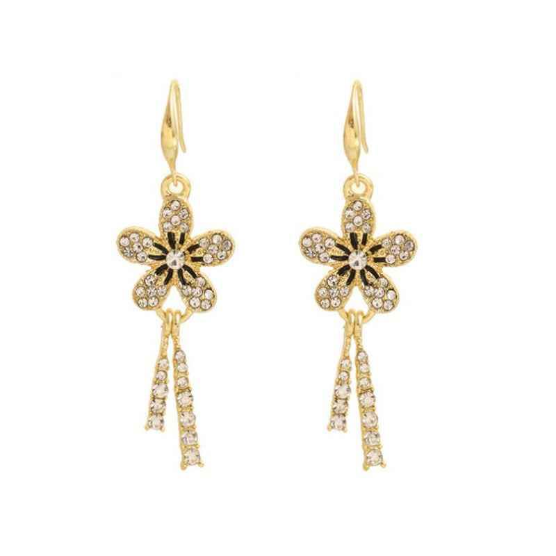 Gold Sparkling Flower Earrings for Women ksqrf7-20-sparkling-flower-earrings-for-women-retro-gold Print Material