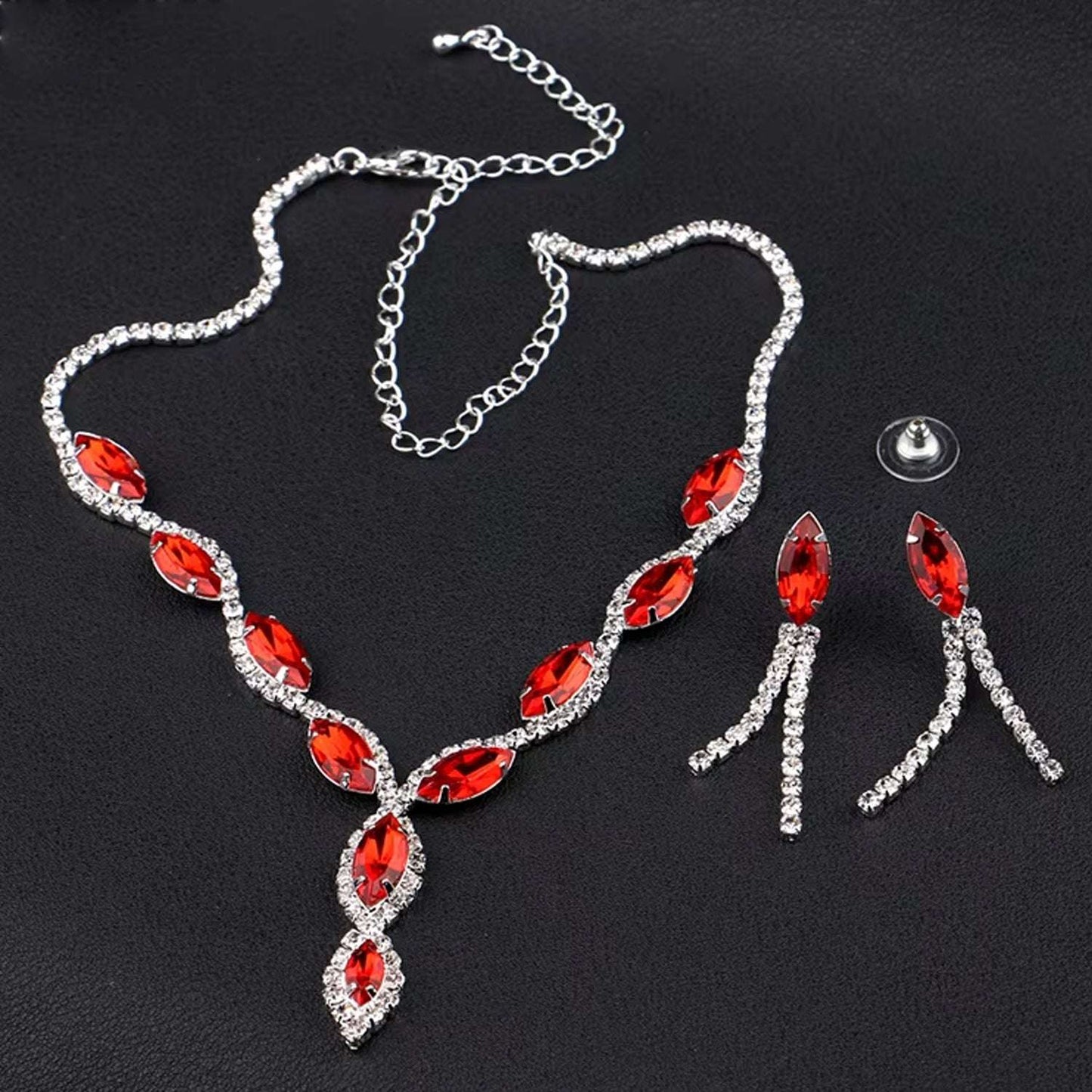 Necklace And Earrings Set Wedding Jewelry Set (1 Set  Mix Color) - BOSS MANGO