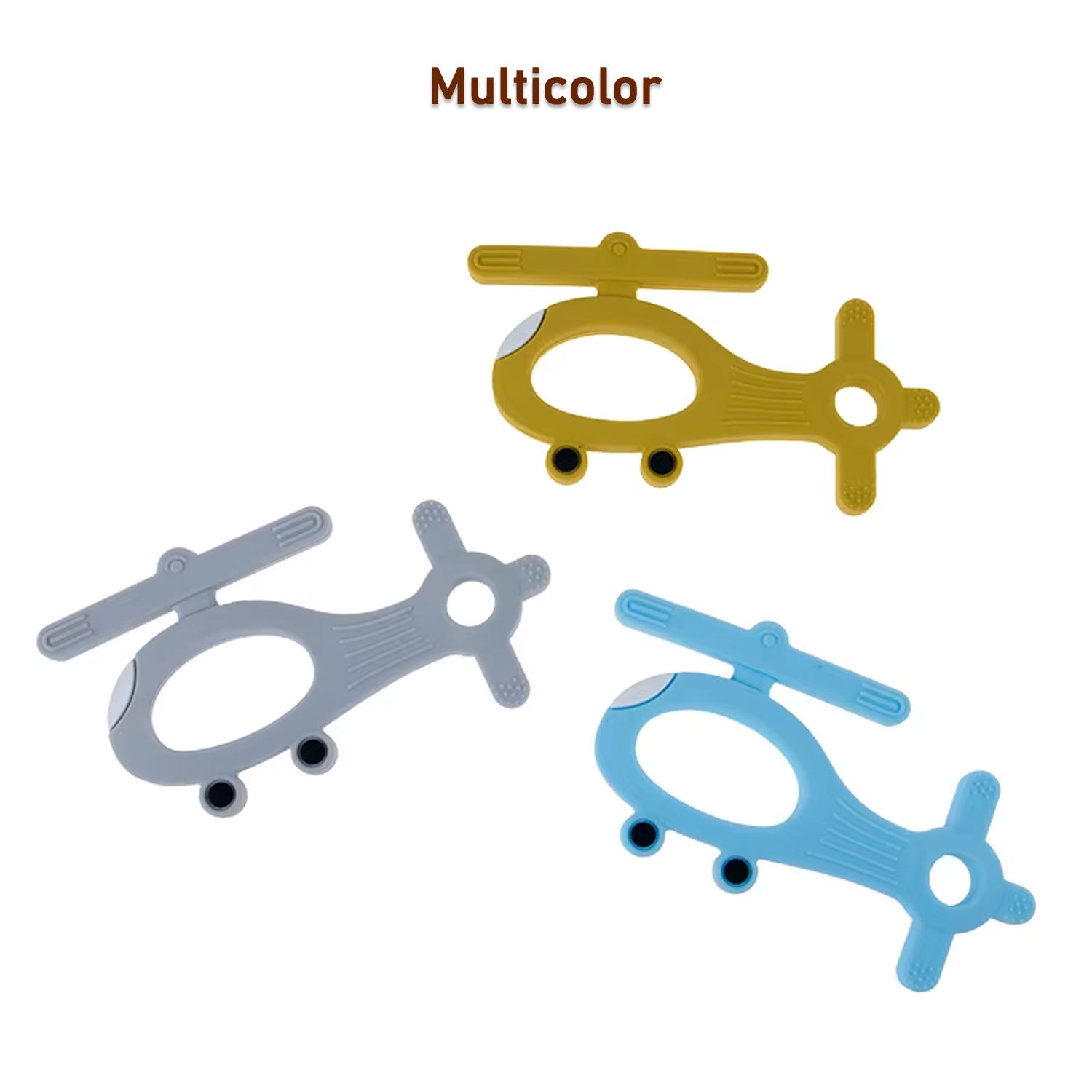 Silicone Helicopter Shape Teether For Baby (1 Pc  Mix Color) - BOSS MANGO