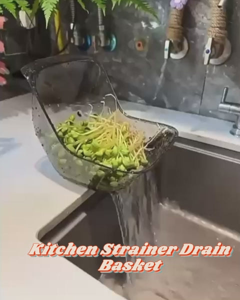 Kitchen Strainer Drain Basket – 20.7 cm x 15 cm x 13 cm – Versatile Plastic Colander for Fruits, Vegetables & More