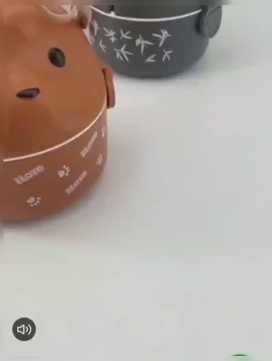 Cute Teddy Cartoon Tiffin Box – 300ml Leakproof BPA-Free Lunch Box