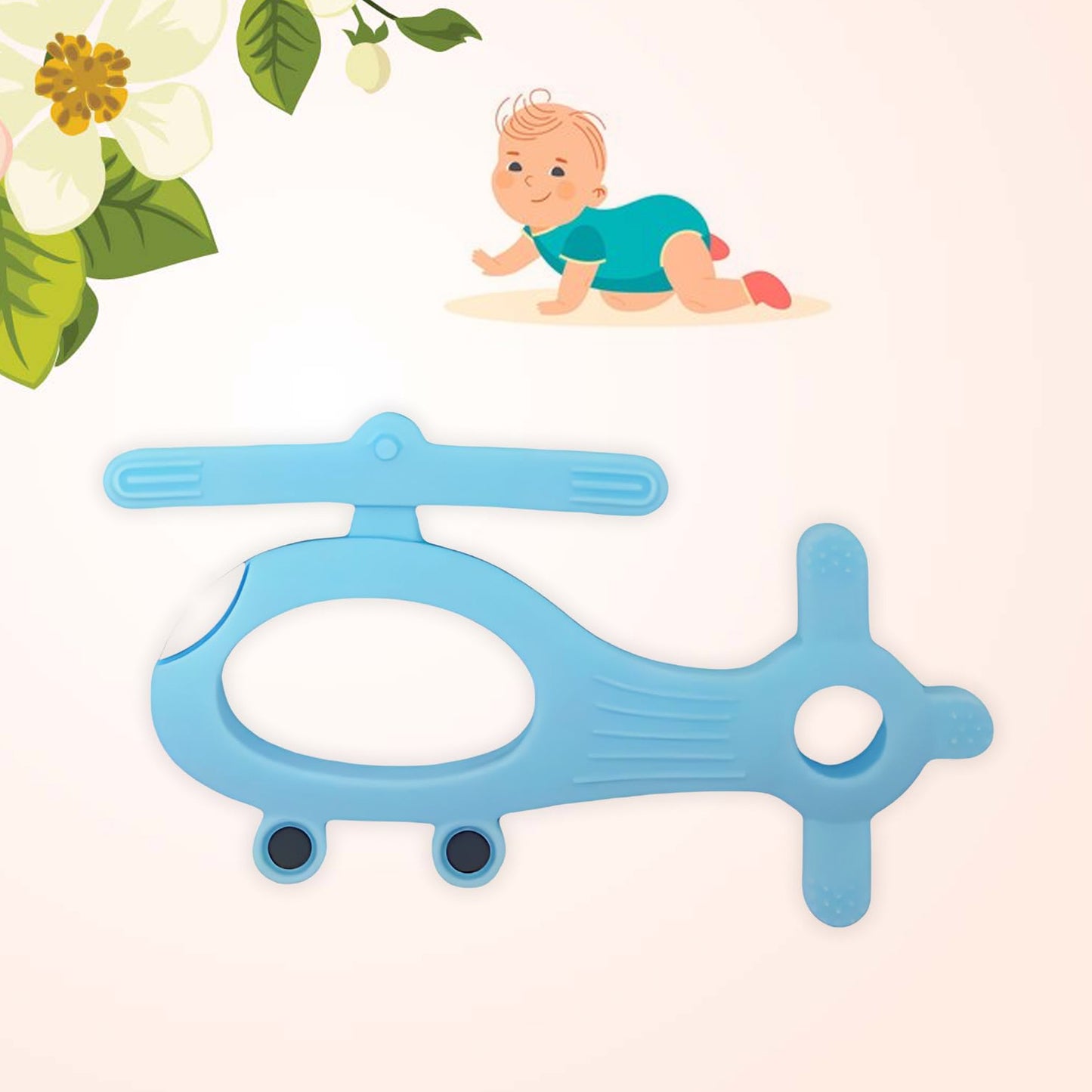 Silicone Helicopter Shape Teether For Baby (1 Pc  Mix Color) - BOSS MANGO