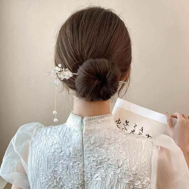 BOSS MANGO Luxury Floral Hair Jewelry for Elegant Styles vendor-luxury-floral-hair-jewelry-elegant-hairpin-with-pearls Print Material