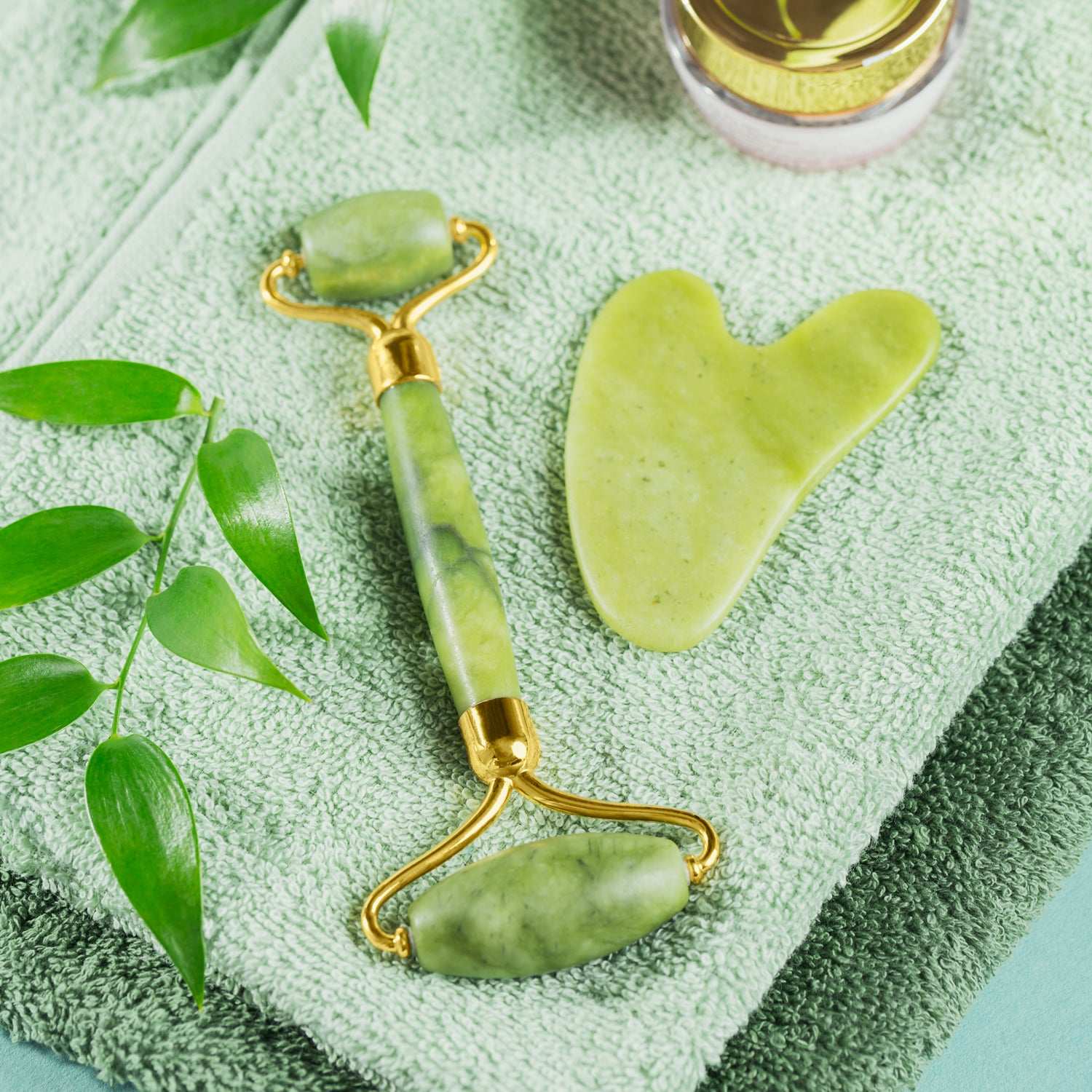 0318 Gua Sha Stone And Anti Aging Jade Roller Massager For Face Massage Natural Face Skincare Massager  Face Roller Massager For Women  Face Shaper Jade Roller And Gua Sha Set For Glowing Skin - BOSS MANGO