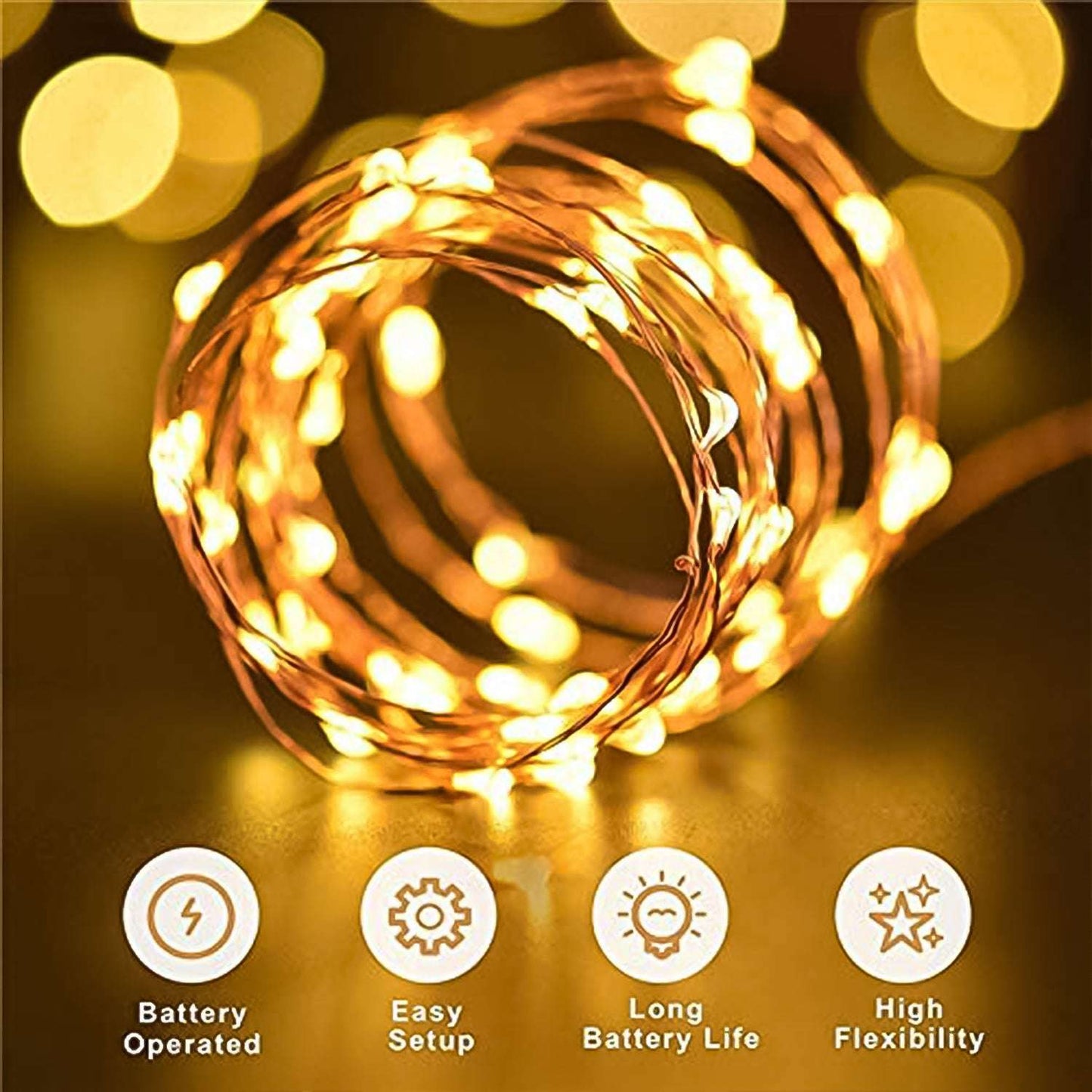 Led Flexible Wire Waterproof Lights For Party (2aa Battery Operated Battery Not Included) - BOSS MANGO